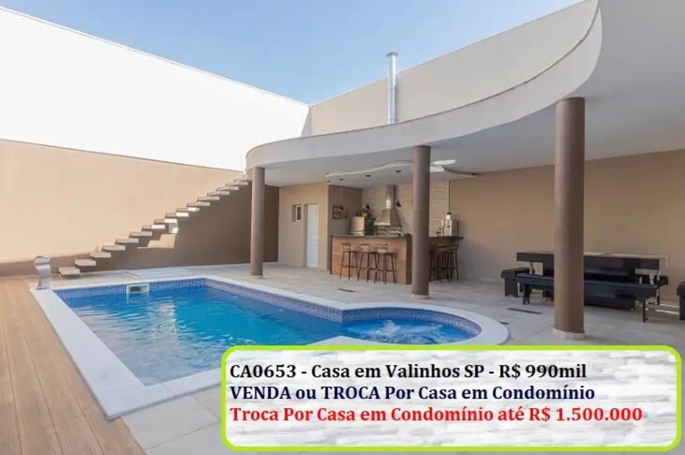 Casa com 3 quartos à venda, 300m2 em Valinhos - SP - imagem 1 Foto 1 de Casa com 3 quartos à venda, 300m2 em Valinhos - SP