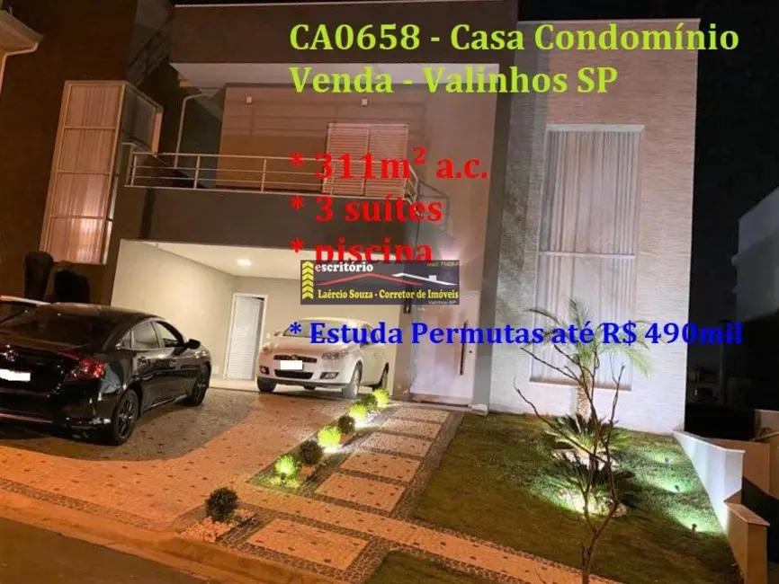 Foto 1 de Casa de Condomínio com 3 quartos à venda, 311m2 em Valinhos - SP