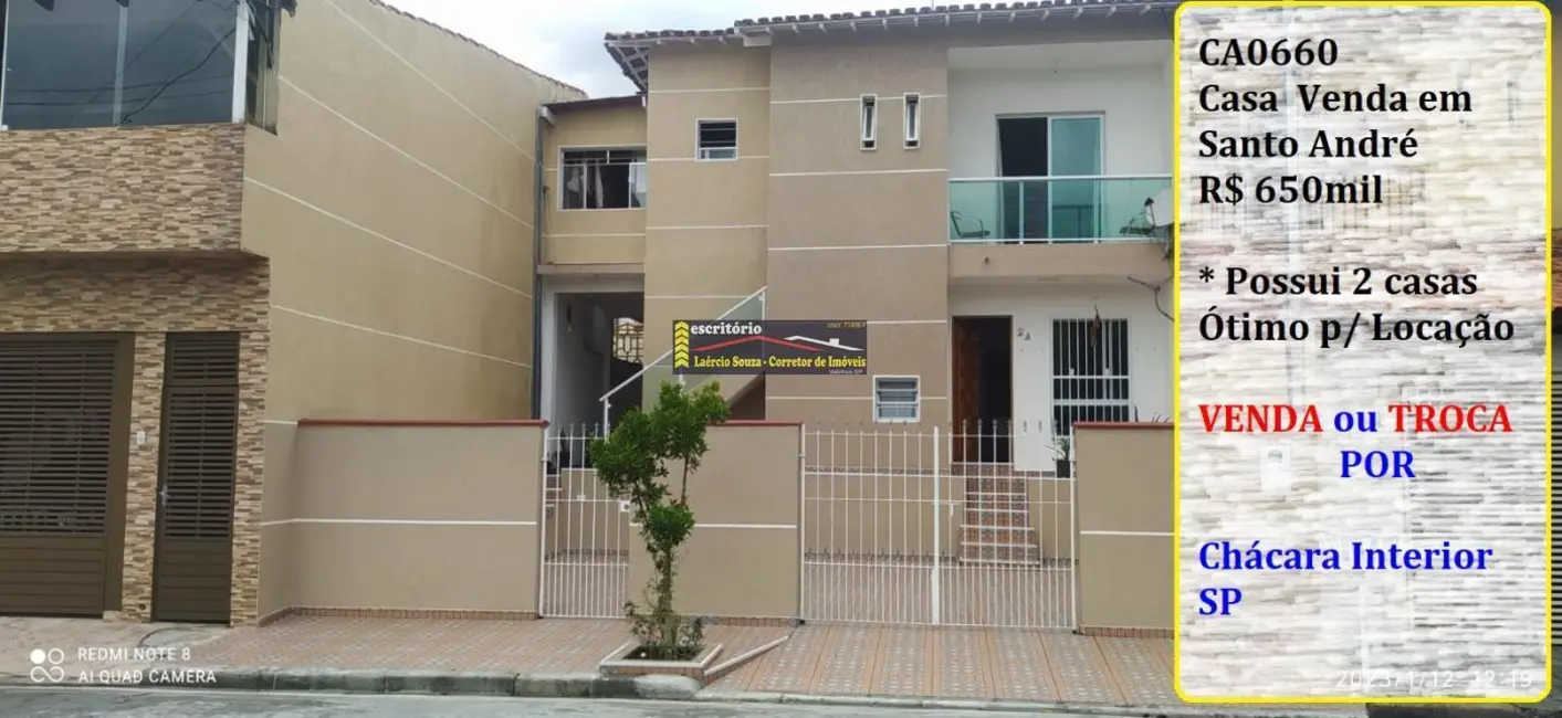 Foto 1 de Casa com 2 quartos à venda, 164m2 em Santo Andre - SP