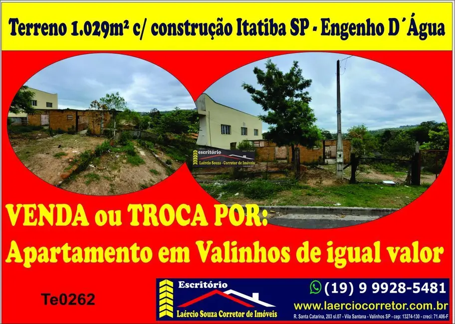 Foto 1 de Terreno / Lote à venda em Itatiba - SP