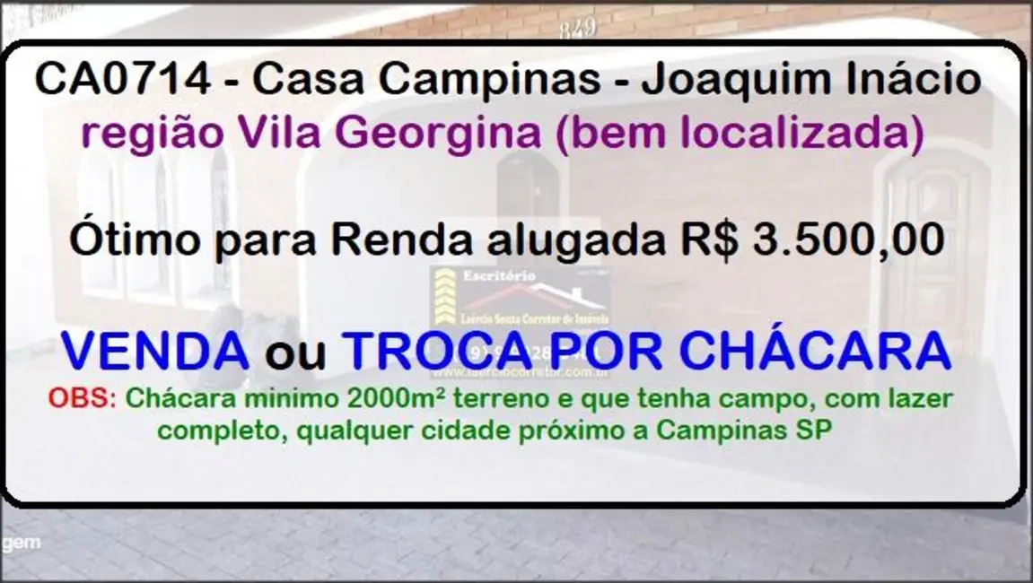 Foto 1 de Casa com 5 quartos à venda, 255m2 em Campinas - SP