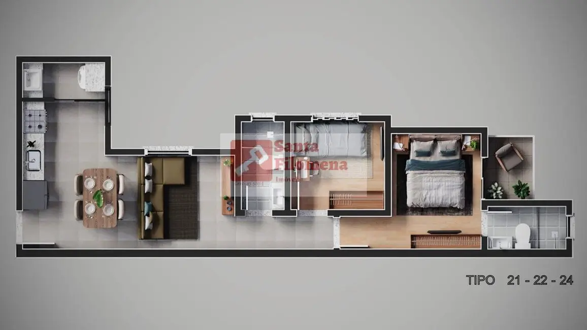 Foto 7 de Apartamento com 2 quartos à venda, 47m2 em Campestre, Santo Andre - SP