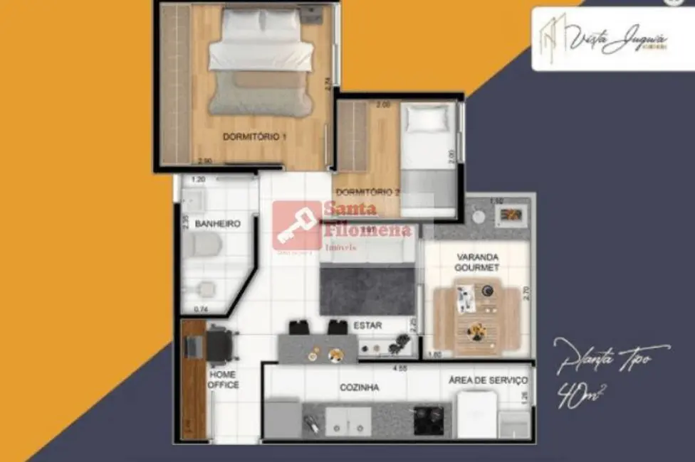 Foto 7 de Apartamento com 2 quartos à venda, 40m2 em Jardim Cristiane, Santo Andre - SP