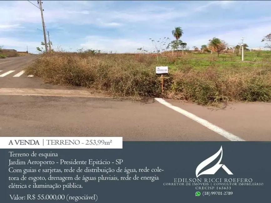 Foto 1 de Terreno / Lote à venda, 254m2 em Presidente Epitacio - SP