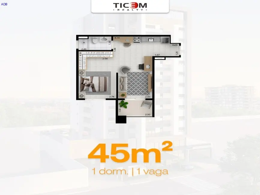 Apartamento com 1 quarto à venda, 4693m2 em Taubate - SP - imagem 6 Foto 6 de Apartamento com 1 quarto à venda, 4693m2 em Taubate - SP