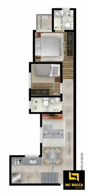 Foto 3 de Cobertura com 2 quartos à venda, 91m2 em Santa Maria, Santo Andre - SP