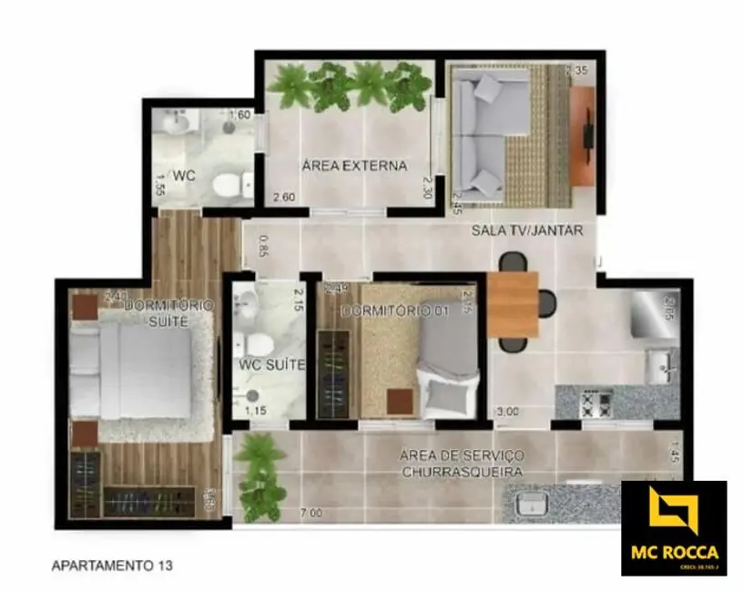 Foto 4 de Apartamento com 2 quartos à venda, 61m2 em Santa Maria, Santo Andre - SP