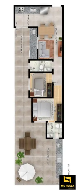 Foto 3 de Apartamento com 2 quartos à venda, 61m2 em Santa Maria, Santo Andre - SP