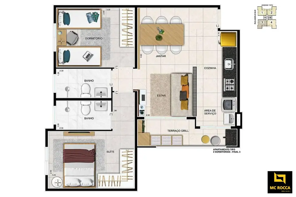 Foto 9 de Apartamento com 2 quartos à venda, 57m2 em Centro, Sao Bernardo Do Campo - SP