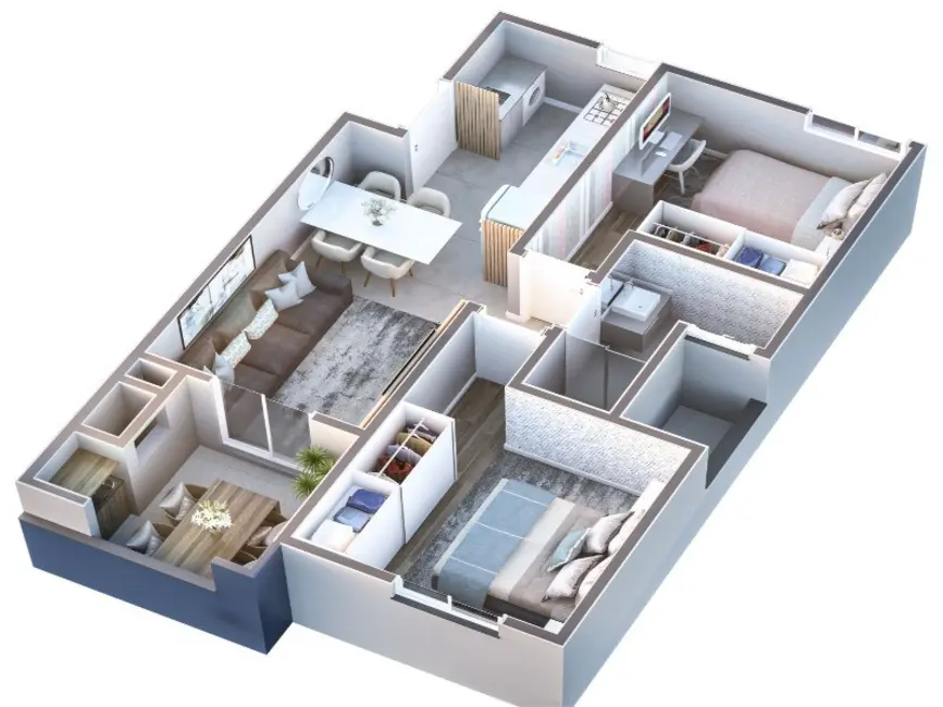 Apartamento com 2 quartos à venda, 53m2 em Desvio Rizzo, Caxias Do Sul - RS - imagem 3 Foto 3 de Apartamento com 2 quartos à venda, 53m2 em Desvio Rizzo, Caxias Do Sul - RS