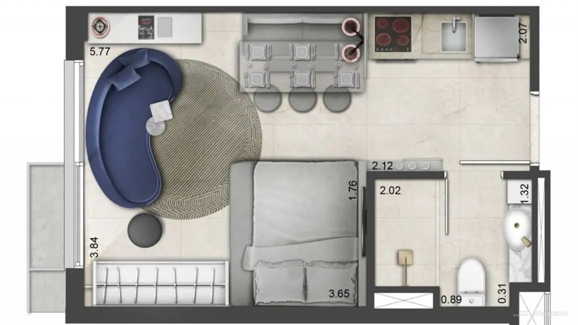 Foto 5 de Apartamento com 1 quarto à venda, 26m2 em Mont Serrat, Porto Alegre - RS