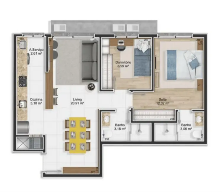 Apartamento com 2 quartos à venda, 63m2 em Petrópolis, Porto Alegre - RS - imagem 9 Foto 9 de Apartamento com 2 quartos à venda, 63m2 em Petrópolis, Porto Alegre - RS
