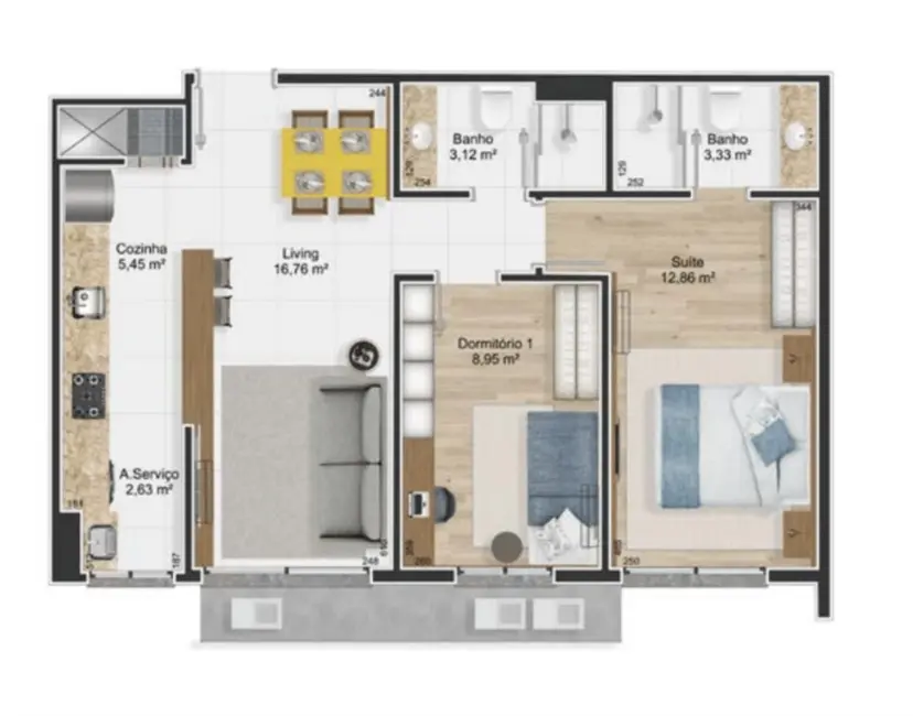 Apartamento com 2 quartos à venda, 63m2 em Petrópolis, Porto Alegre - RS - imagem 7 Foto 7 de Apartamento com 2 quartos à venda, 63m2 em Petrópolis, Porto Alegre - RS