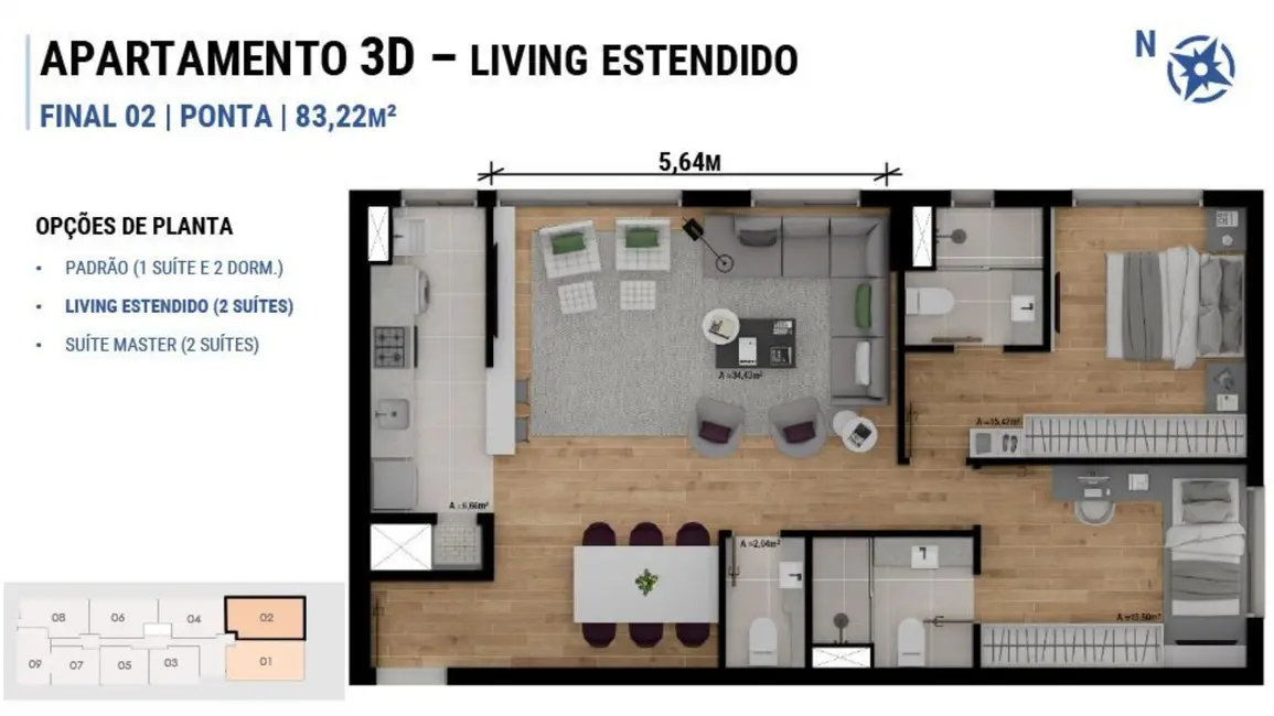 Foto 8 de Apartamento com 3 quartos à venda, 82m2 em Jardim Europa, Porto Alegre - RS
