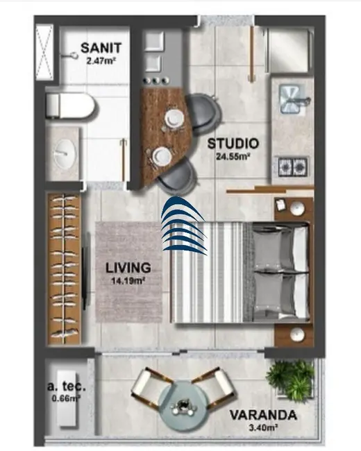 Foto 4 de Apartamento com 1 quarto à venda, 24m2 em Caminho das Árvores, Salvador - BA