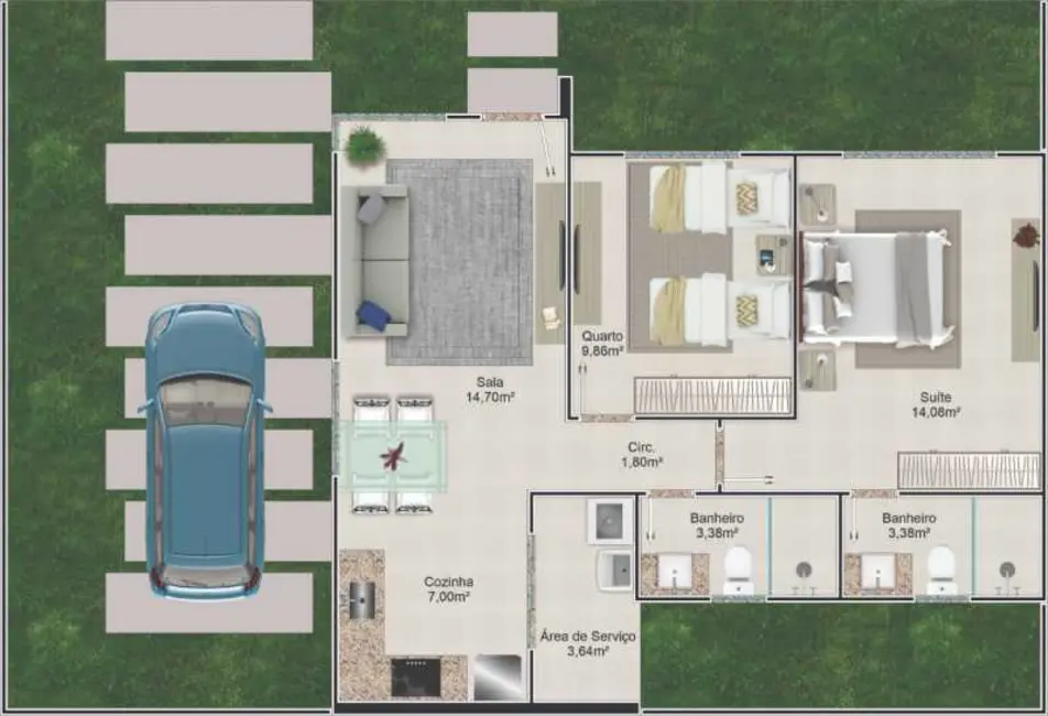 Casa de Condomínio com 2 quartos à venda, 65m2 em Jardim Campomar, Rio Das Ostras - RJ - imagem 9 Foto 9 de Casa de Condomínio com 2 quartos à venda, 65m2 em Jardim Campomar, Rio Das Ostras - RJ