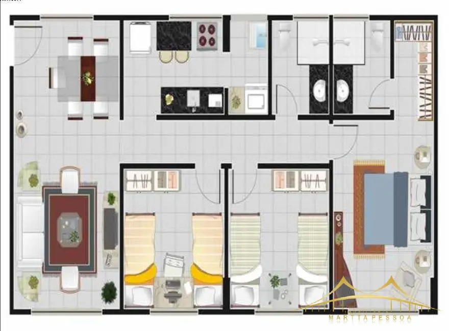 Apartamento com 3 quartos à venda, 78m2 em Neópolis, Natal - RN - imagem 3 Foto 3 de Apartamento com 3 quartos à venda, 78m2 em Neópolis, Natal - RN