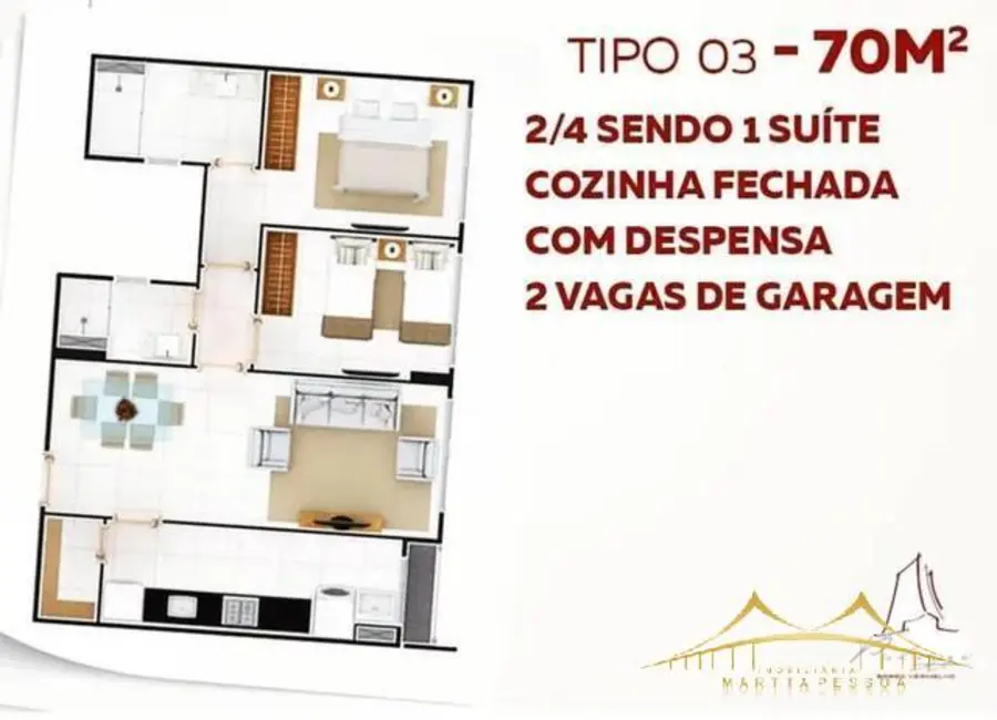 Apartamento com 2 quartos à venda, 70m2 em Barro Vermelho, Natal - RN - imagem 5 Foto 5 de Apartamento com 2 quartos à venda, 70m2 em Barro Vermelho, Natal - RN