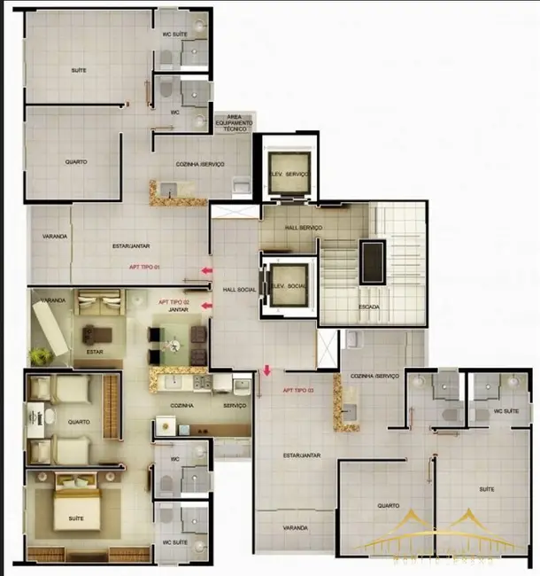 Foto 2 de Apartamento com 2 quartos à venda, 56m2 em Lagoa Nova, Natal - RN