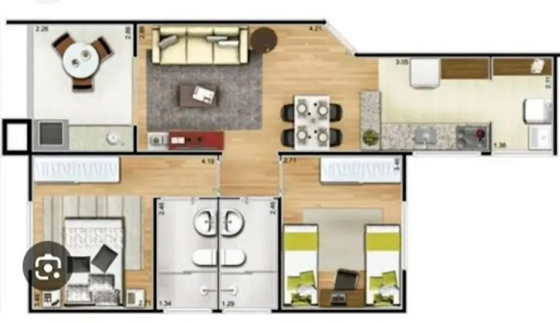 Foto 1 de Apartamento com 2 quartos à venda, 67m2 em Vila Maria Helena, Indaiatuba - SP