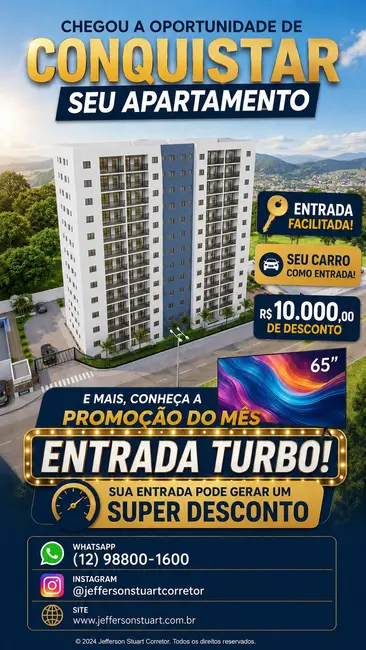 Foto 1 de Apartamento com 2 quartos à venda, 54m2 em Jardim do Vale, Guaratingueta - SP