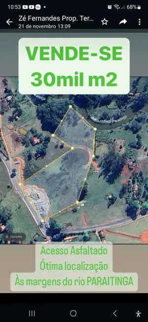 Foto 1 de Terreno / Lote à venda, 30000m2 em Cunha - SP