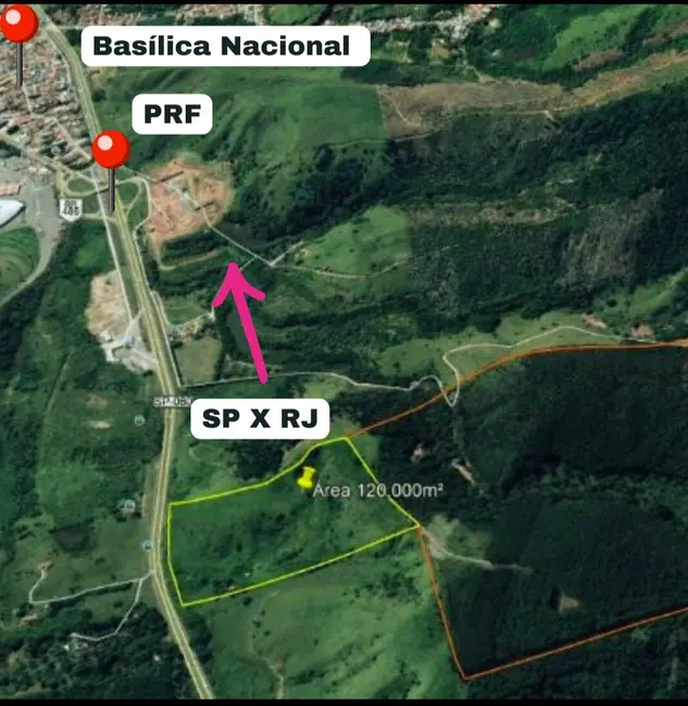 Foto 1 de Terreno / Lote à venda, 120000m2 em Aparecida, SP