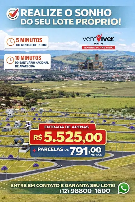 Foto 1 de Terreno / Lote à venda e para alugar, 150m2 em Potim - SP