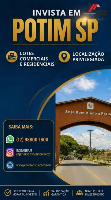 Foto 1 de Terreno / Lote à venda, 250m2 em Potim - SP