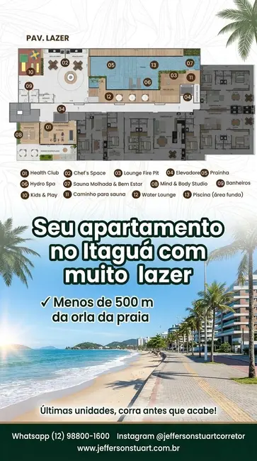Foto 3 de Apartamento com 1 quarto à venda, 35m2 em Ubatuba - SP