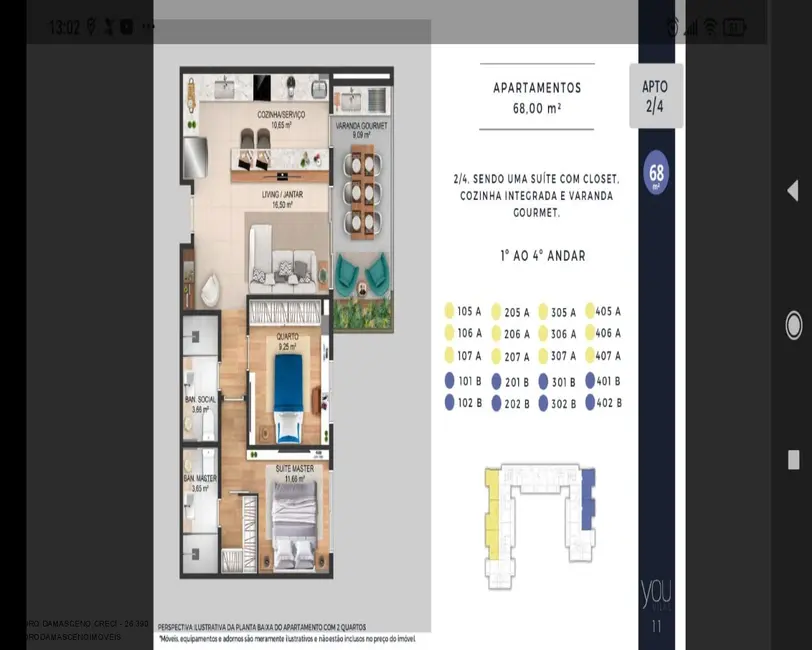 Apartamento com 3 quartos à venda, 68m2 em Vilas do Atlântico, Lauro De Freitas - BA - imagem 9 Foto 9 de Apartamento com 3 quartos à venda, 68m2 em Vilas do Atlântico, Lauro De Freitas - BA