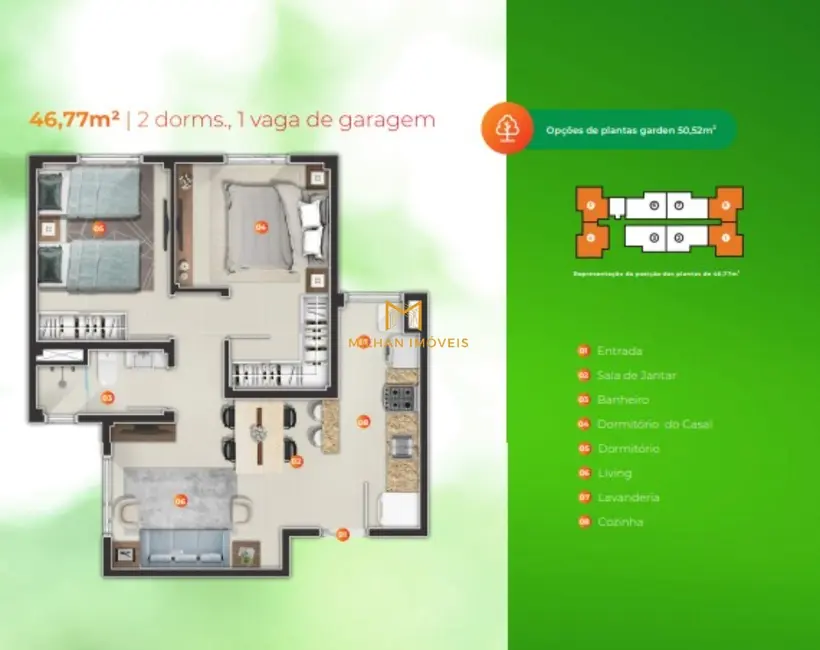 Foto 4 de Apartamento com 2 quartos à venda, 46m2 em Indaiatuba - SP