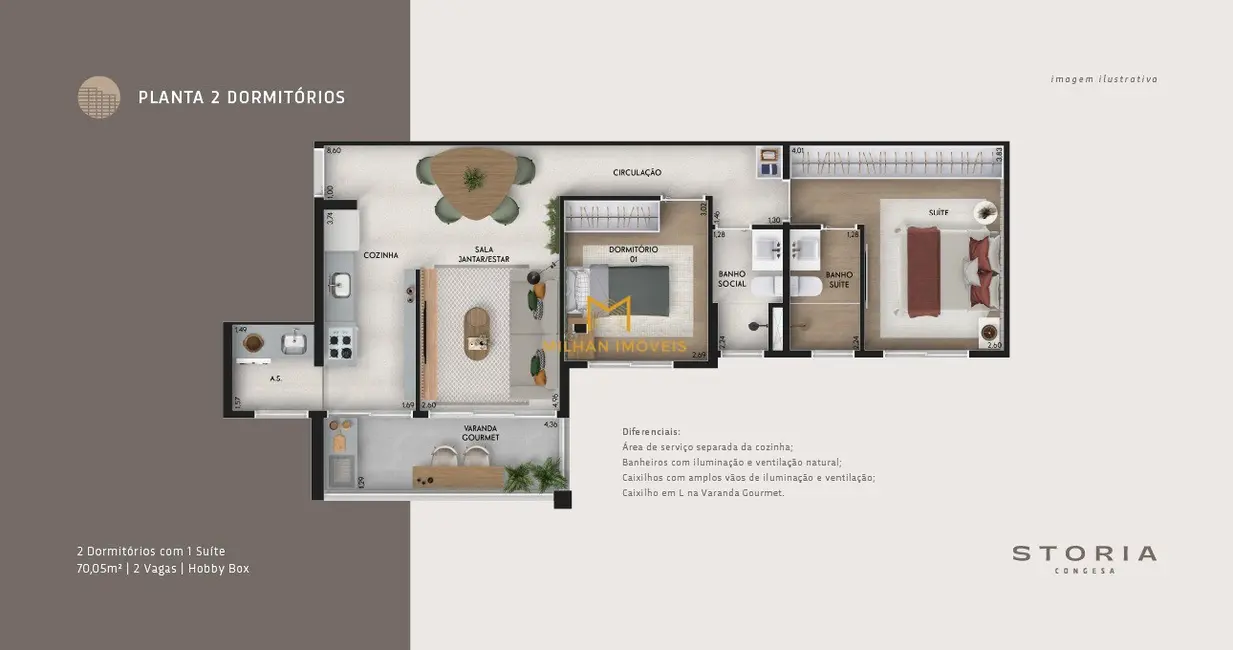 Foto 4 de Apartamento com 2 quartos à venda, 115m2 em Indaiatuba - SP