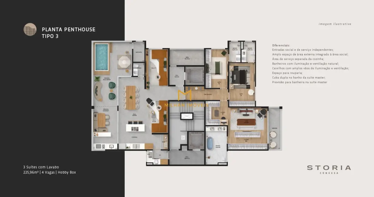 Foto 5 de Apartamento com 2 quartos à venda, 115m2 em Indaiatuba - SP