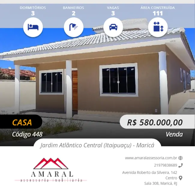 Foto 1 de Casa com 3 quartos à venda, 480m2 em Jardim Atlântico Central (Itaipuaçu), Marica - RJ