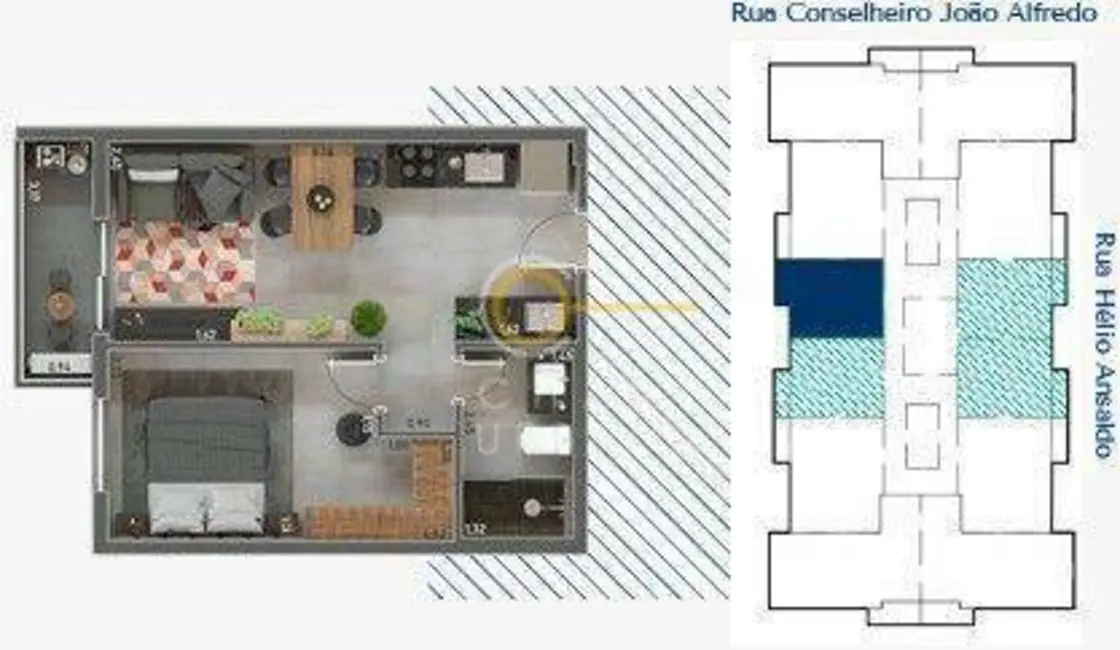 Foto 9 de Apartamento com 1 quarto à venda, 38m2 em Macuco, Santos - SP