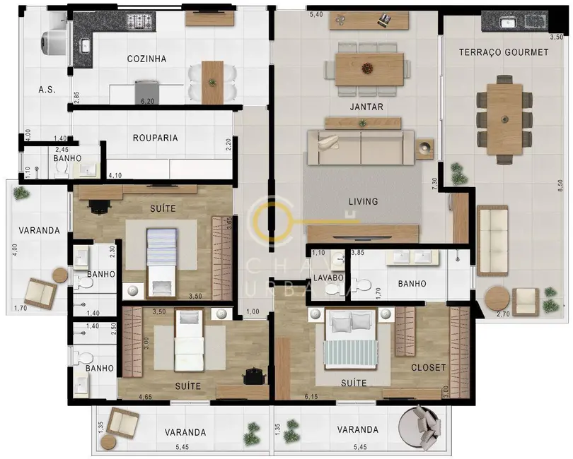 Foto 3 de Apartamento com 3 quartos à venda, 210m2 em Embaré, Santos - SP