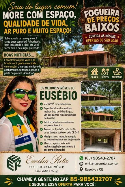 Foto 1 de Terreno / Lote à venda, 2792m2 em Eusebio - CE
