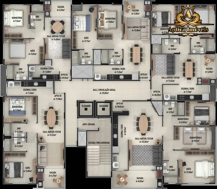 Foto 8 de Apartamento com 2 quartos à venda, 74m2 em Centro, Navegantes - SC