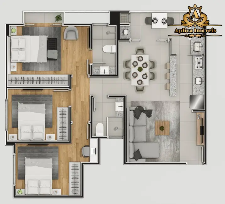 Foto 9 de Apartamento com 3 quartos à venda, 87m2 em Centro, Navegantes - SC