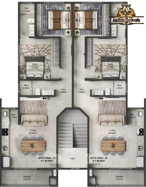 Foto 4 de Apartamento com 2 quartos à venda, 70m2 em Gravatá, Navegantes - SC