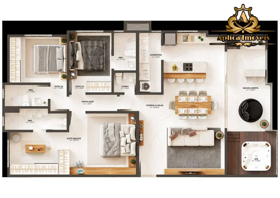 Foto 3 de Apartamento com 3 quartos à venda, 147m2 em Gravatá, Navegantes - SC