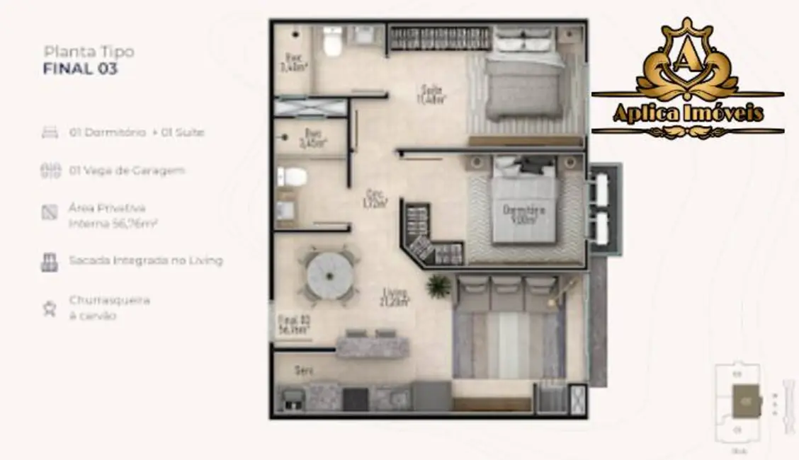 Foto 8 de Apartamento com 2 quartos à venda, 56m2 em Centro, Navegantes - SC