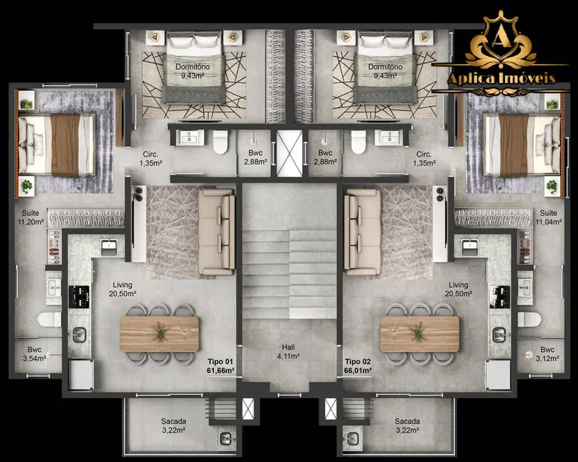 Foto 9 de Apartamento com 2 quartos à venda, 65m2 em Meia Praia, Navegantes - SC