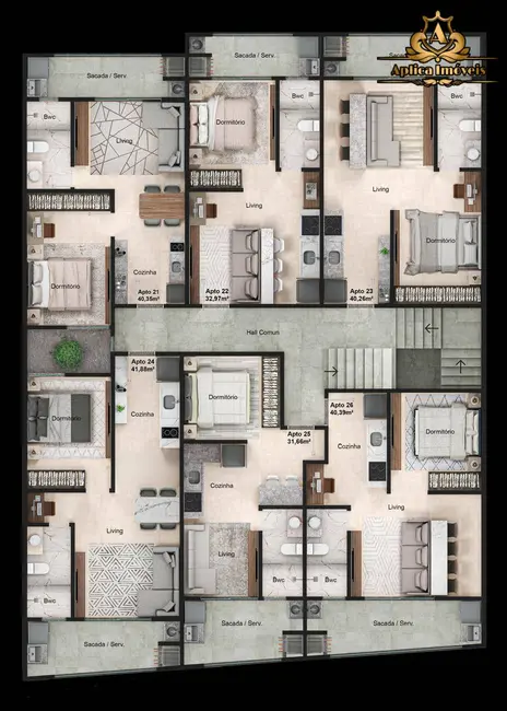 Foto 8 de Apartamento com 1 quarto à venda, 27m2 em Centro, Navegantes - SC