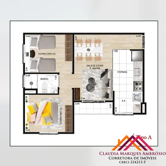 Foto 9 de Apartamento com 2 quartos à venda, 46m2 em Laranjeiras, Caieiras - SP