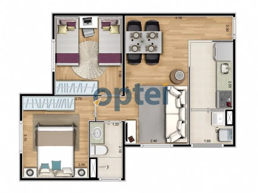 Foto 4 de Apartamento com 2 quartos à venda, 44m2 em Paulicéia, Sao Bernardo Do Campo - SP