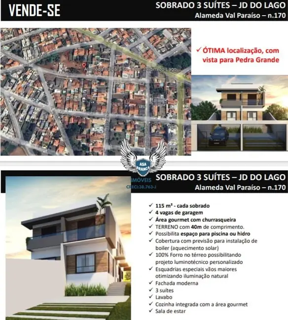 Foto 3 de Sobrado com 3 quartos à venda, 115m2 em Jardim do Lago, Atibaia - SP