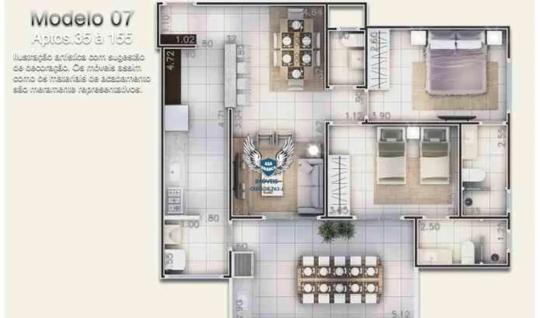 Foto 5 de Apartamento com 2 quartos à venda, 80m2 em Caiçara, Praia Grande - SP