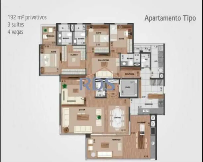 Apartamento com 3 quartos à venda, 192m2 em Campo Belo, São Paulo - SP - imagem 6 Foto 6 de Apartamento com 3 quartos à venda, 192m2 em Campo Belo, São Paulo - SP
